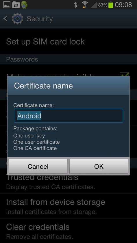 install wifi certificate android